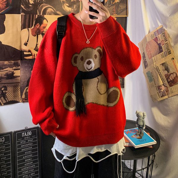 men's sweaters masculino hipster oversized casual pulôver camisola inverno novo urso dos desenhos animados roupas gráfico impresso moda, White;black
men's sweaters masculino hipster oversized casual pulôver camisola inverno novo urso dos desenhos animados roupas gráfico impresso moda, White;black