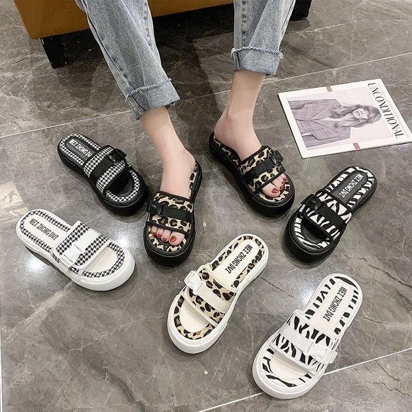 slippers leopard print platform sponge cake with sandals and women's 2021 summer casual trend, Black
slippers leopard print platform sponge cake with sandals and women's 2021 summer casual trend, Black