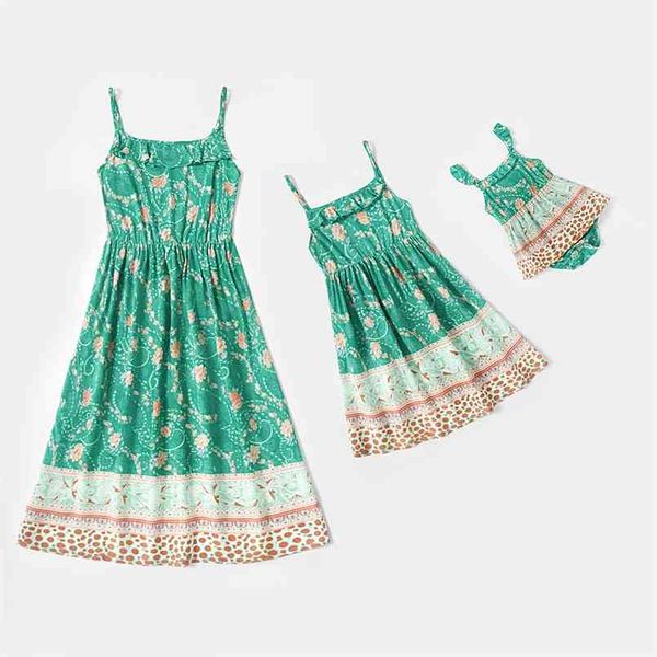 summer floral print flounce decor sling dresses for mommy and me 210528, Blue
summer floral print flounce decor sling dresses for mommy and me 210528, Blue