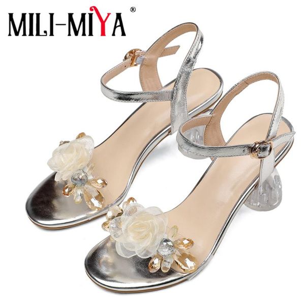 mili-miya bridal summer flower special shaped heel transparent sandals elegant rhinestone shallow ladies wedding shoes, Black
mili-miya bridal summer flower special shaped heel transparent sandals elegant rhinestone shallow ladies wedding shoes, Black