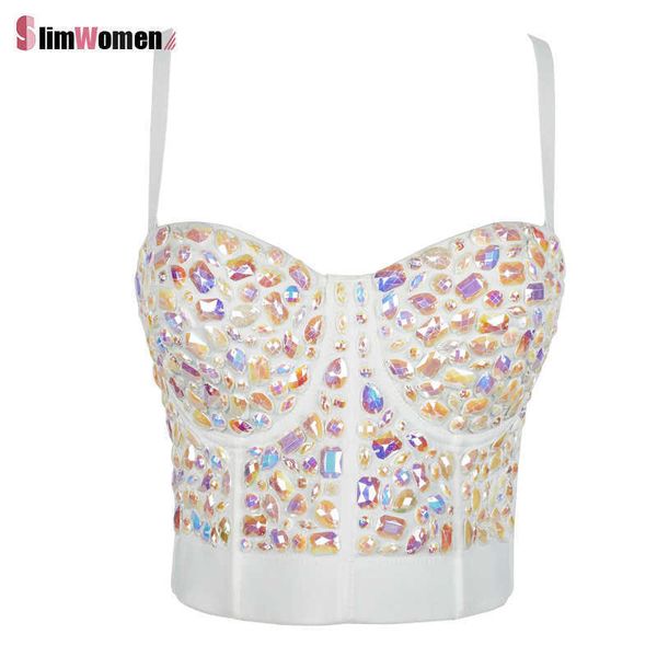 women bustier camisole summer colorful gem nightclub tank for women slim dance performance corset crop outer wear 210709, White
women bustier camisole summer colorful gem nightclub tank for women slim dance performance corset crop outer wear 210709, White