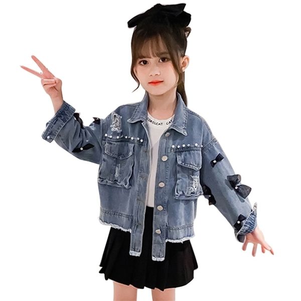 girls denim jacket outerwear bow coats kids pearls childrens' spring autumn children's clothing 210528, Blue;gray
girls denim jacket outerwear bow coats kids pearls childrens' spring autumn children's clothing 210528, Blue;gray