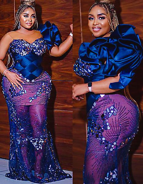 2022 plus size arabic aso ebi royal blue mermaid prom dresses luxurious beaded crystals evening formal party second reception birthday engag, Black
2022 plus size arabic aso ebi royal blue mermaid prom dresses luxurious beaded crystals evening formal party second reception birthday engag, Black