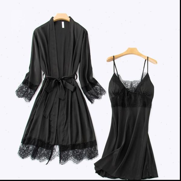 nighty robe set 2pcs nightshirts women sleepwear sleep suit v neck pajamas silky homewear wear home nightdress negligee gown, Black;red
nighty robe set 2pcs nightshirts women sleepwear sleep suit v neck pajamas silky homewear wear home nightdress negligee gown, Black;red