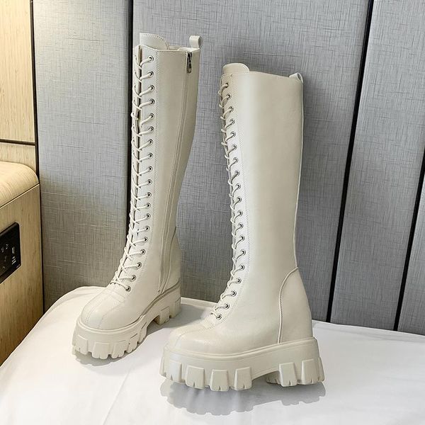 boots 2021 fashion white shoes lacing knee-high female platform thick heel plus size high-leg women, Black
boots 2021 fashion white shoes lacing knee-high female platform thick heel plus size high-leg women, Black