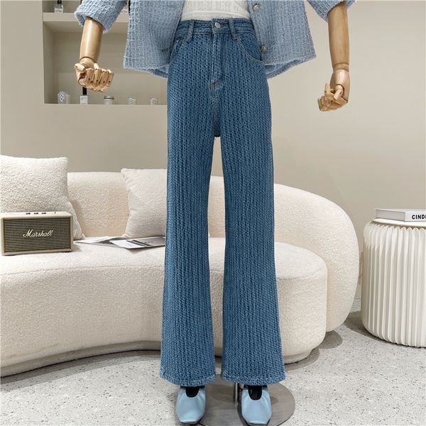 female design niche spring fashion straight blue knit jeans loose drop leg down pants
female design niche spring fashion straight blue knit jeans loose drop leg down pants