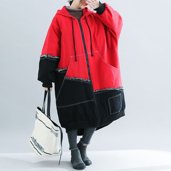 johnature winter all-match patchwork pockets plus size cotton coats loose comfortable long sleeve women thick warm coat 210521, Black
johnature winter all-match patchwork pockets plus size cotton coats loose comfortable long sleeve women thick warm coat 210521, Black