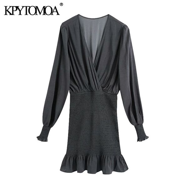 women chic fashion elastic smocked hem ruffled mini dress v neck long sleeve female dresses vestidos mujer 210420, White
women chic fashion elastic smocked hem ruffled mini dress v neck long sleeve female dresses vestidos mujer 210420, White
