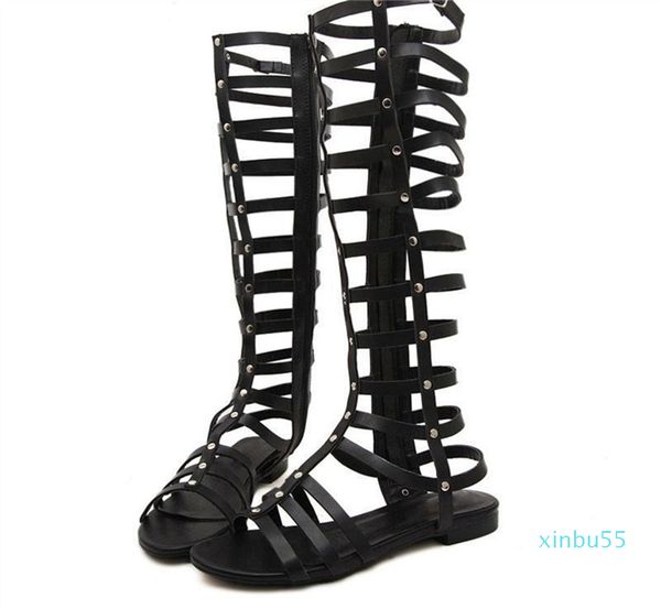 boots women gold flat rivet side zip open toe cut out shoes roman knee high slingback sandals summer gladiator, Black
boots women gold flat rivet side zip open toe cut out shoes roman knee high slingback sandals summer gladiator, Black