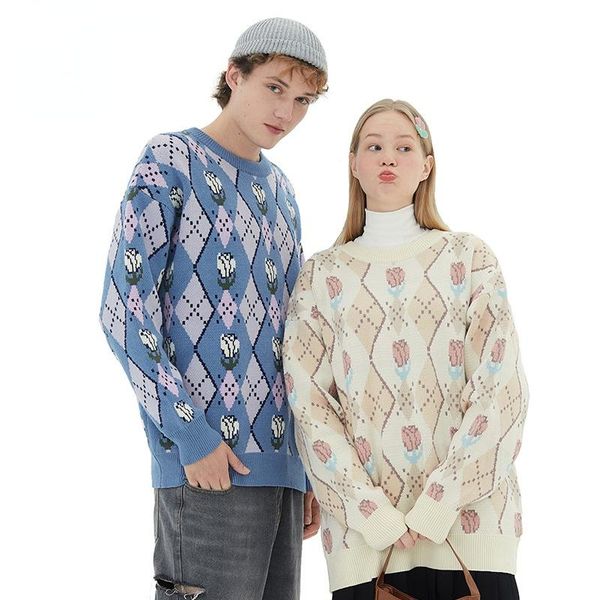 men's sweaters autumn and winter hip hop japanese casual couples sweater loose round neck jacket male color contrast lattice, White;black
men's sweaters autumn and winter hip hop japanese casual couples sweater loose round neck jacket male color contrast lattice, White;black
