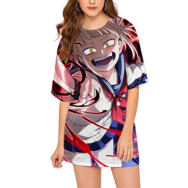 cloocl anime my hero academia himiko toga women tee printed lady clothes loose short sleeve hip-hop style teens leisure outfits, White
cloocl anime my hero academia himiko toga women tee printed lady clothes loose short sleeve hip-hop style teens leisure outfits, White