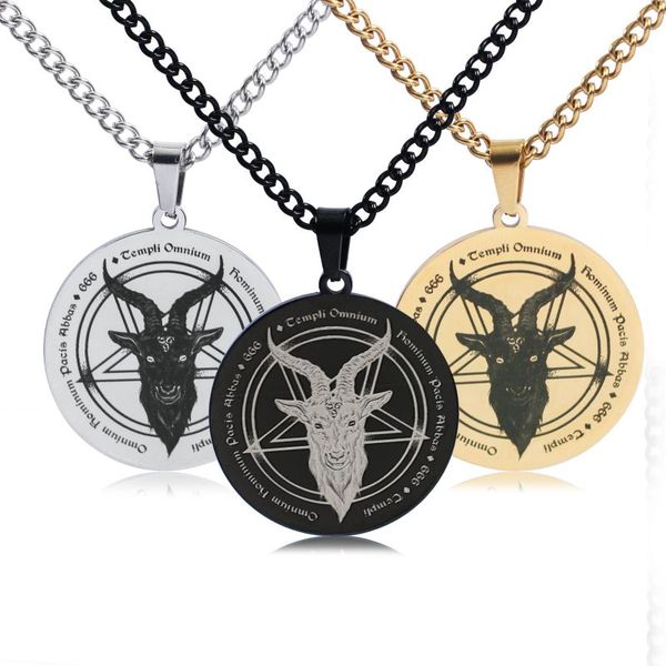 pendant necklaces stainless steel solomon satan men necklace black star goat head skull vintage jewelry, Silver
pendant necklaces stainless steel solomon satan men necklace black star goat head skull vintage jewelry, Silver