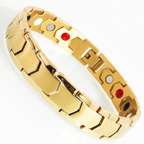 link, chain gold plated stainless steel arrow shape hand bracelets for men women benefit healthy 4 in 1 magnetic therapy accessories, Black
link, chain gold plated stainless steel arrow shape hand bracelets for men women benefit healthy 4 in 1 magnetic therapy accessories, Black