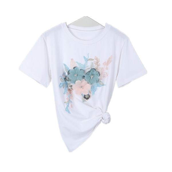 woman clothes summer dimensional flower short-sleeved t-shirt solid embroidered casual women's tshirt harajuku shirt 07e 210420, White
woman clothes summer dimensional flower short-sleeved t-shirt solid embroidered casual women's tshirt harajuku shirt 07e 210420, White