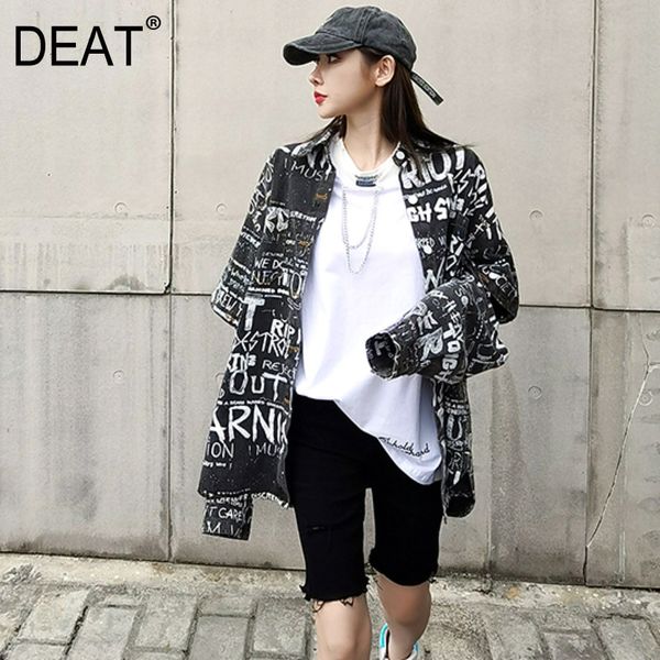 deat women black printing blouse new turn-down collar pockets removable long sleeve loose shirt fashion tide summer 7e7761 210428, White
deat women black printing blouse new turn-down collar pockets removable long sleeve loose shirt fashion tide summer 7e7761 210428, White