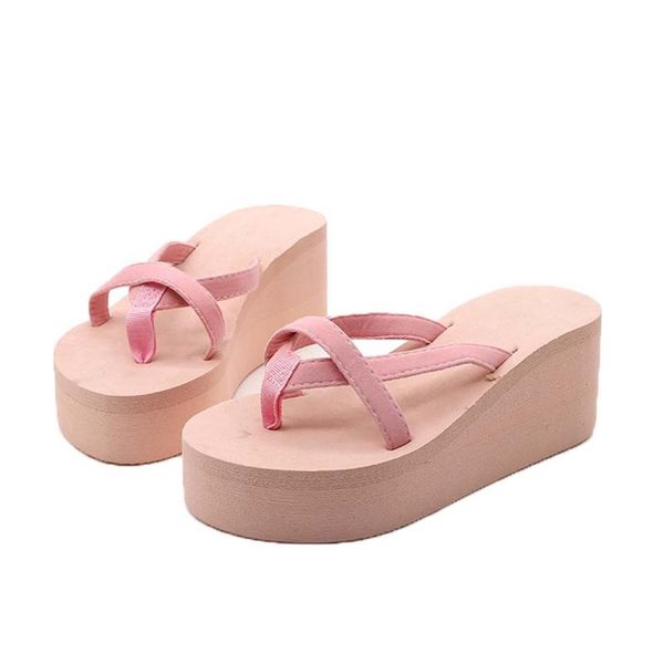 slippers women's solid color beach flip-flops high-heeled wedge with thick-legged sandals fashion leisure wild comfortable early spring, Black
slippers women's solid color beach flip-flops high-heeled wedge with thick-legged sandals fashion leisure wild comfortable early spring, Black