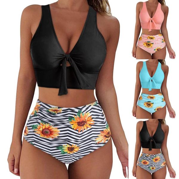 swimsuit women 2021 summer sunflower print bikini set ladies push up bathing fashion casual high waist beach swimwear suit women's, White;black
swimsuit women 2021 summer sunflower print bikini set ladies push up bathing fashion casual high waist beach swimwear suit women's, White;black