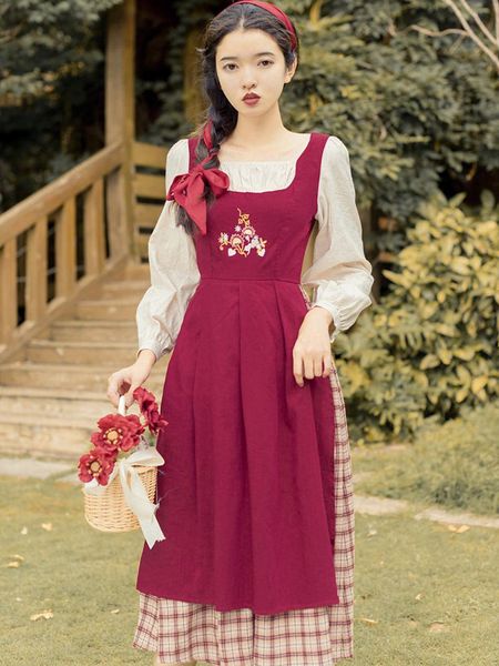 mori girl style embroidery floral cotton women dress vintage prairie chic full sleeve mid-calf long maxi dresses spring autumn casual, Black;gray
mori girl style embroidery floral cotton women dress vintage prairie chic full sleeve mid-calf long maxi dresses spring autumn casual, Black;gray
