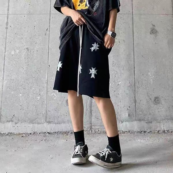 crosin gladden american high street cross ironed diamond capris men's and women's loose hip hop wide leg casual short brand jltn, White;black
crosin gladden american high street cross ironed diamond capris men's and women's loose hip hop wide leg casual short brand jltn, White;black