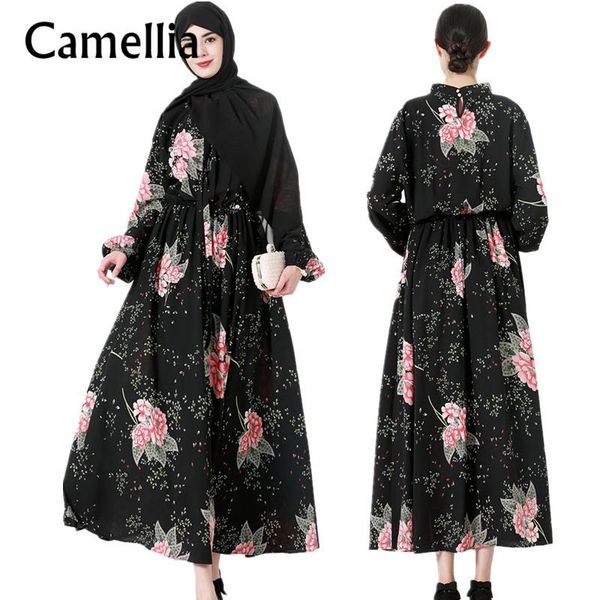 casual dresses arrived fashion floral print women black dress long lantern sleeve tie neck party muslim clothing, Black;gray
casual dresses arrived fashion floral print women black dress long lantern sleeve tie neck party muslim clothing, Black;gray