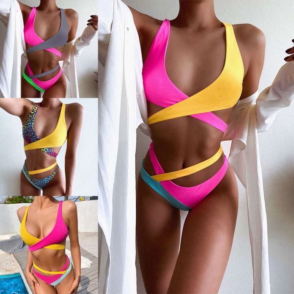 chanshuang swimsuit color matching bikini binding cross bikini6124, White;black
chanshuang swimsuit color matching bikini binding cross bikini6124, White;black