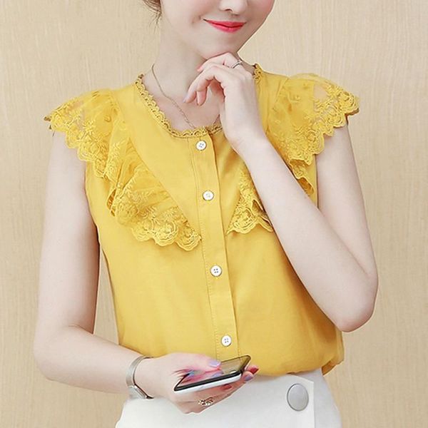 women's blouses & shirts 2021 summer sleeveless chiffon shirt female korean version of the lace small fresh, White
women's blouses & shirts 2021 summer sleeveless chiffon shirt female korean version of the lace small fresh, White
