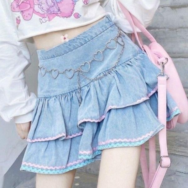 skirts sweet lolita style mini women harajuku cute preppy jk denim skirt japanese girls punk high waist tiered, Black
skirts sweet lolita style mini women harajuku cute preppy jk denim skirt japanese girls punk high waist tiered, Black