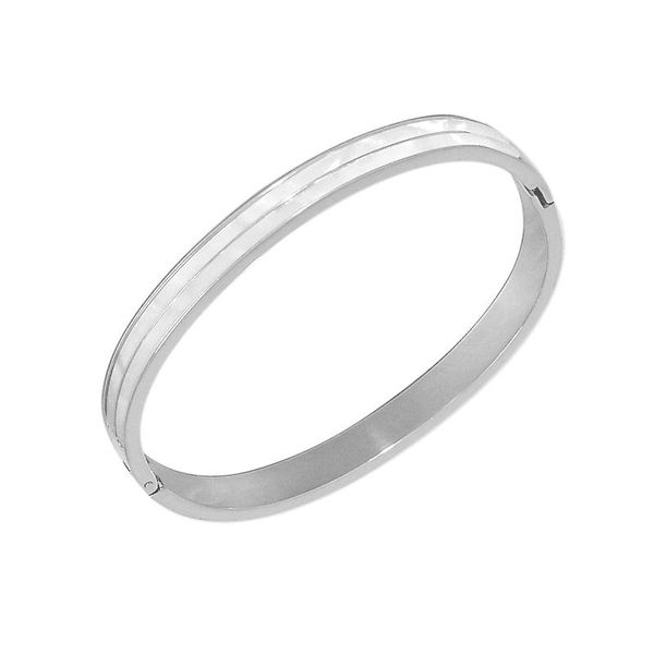 bangle double natural white shell stainless steel bracelet women for men jewelry couple charm, Black
bangle double natural white shell stainless steel bracelet women for men jewelry couple charm, Black
