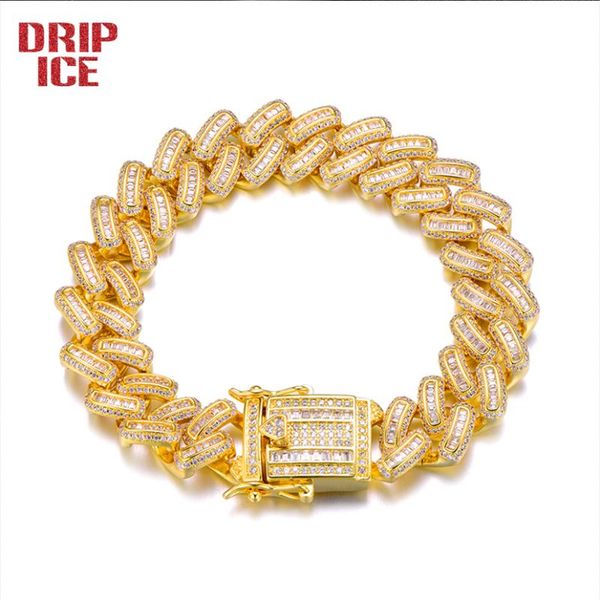 link, chain drip hip hop 15mm iced out baguette zirconia stones prong copper + cubic bracelet men white gold plated jewelry, Black
link, chain drip hip hop 15mm iced out baguette zirconia stones prong copper + cubic bracelet men white gold plated jewelry, Black