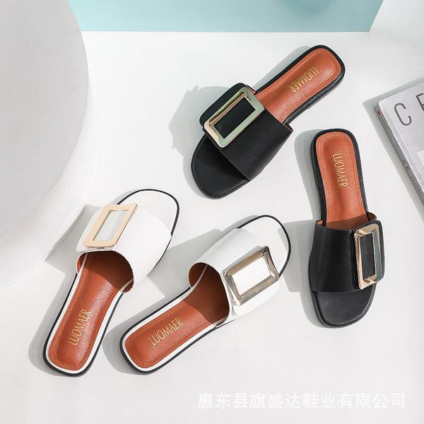 slippers metal buckle women summer shoes slip on slides beach sandals ladies flip flops outdoor flat casual, Black
slippers metal buckle women summer shoes slip on slides beach sandals ladies flip flops outdoor flat casual, Black