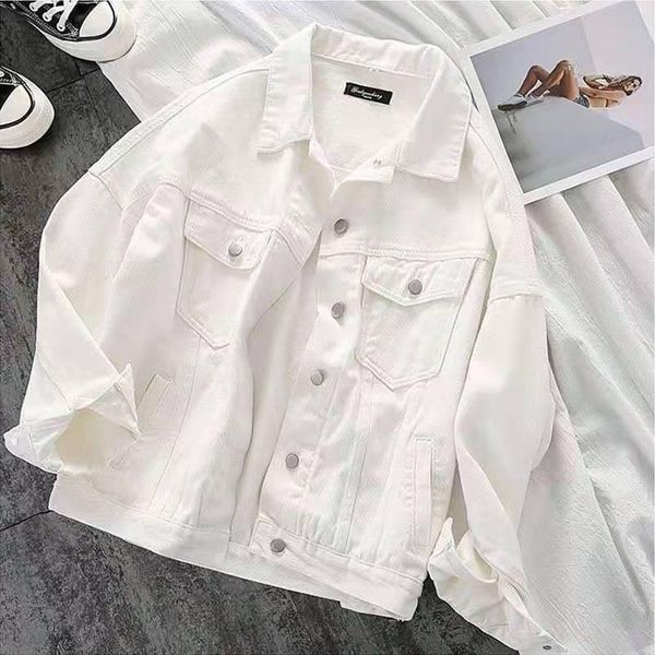women's jackets 2021 spring and autumn single breasted denim lapel solid color white temperament cotton jacket korean, Black;brown
women's jackets 2021 spring and autumn single breasted denim lapel solid color white temperament cotton jacket korean, Black;brown