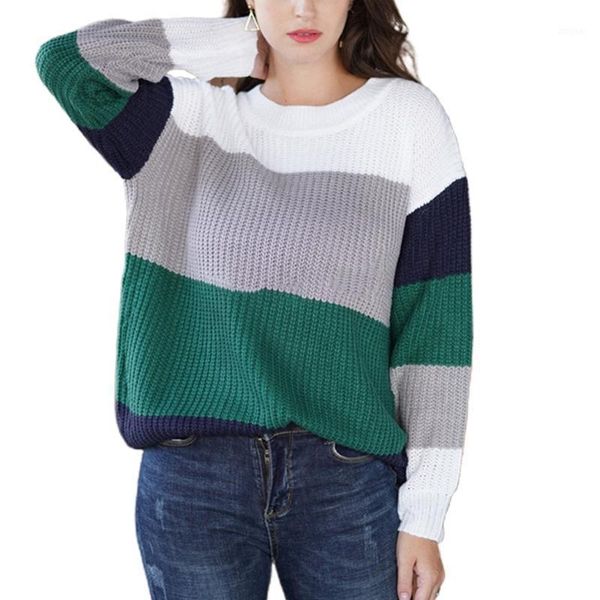 women crew neck long sleeve sweater color block crochet knitted loose jumper e56a women's sweaters, White;black
women crew neck long sleeve sweater color block crochet knitted loose jumper e56a women's sweaters, White;black