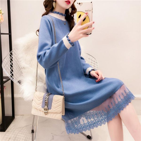 casual dresses lucyever loose women sweater dress autumn long sleeve tulle patchwork pullover lace midi winter knitted vestidos, Black;gray
casual dresses lucyever loose women sweater dress autumn long sleeve tulle patchwork pullover lace midi winter knitted vestidos, Black;gray