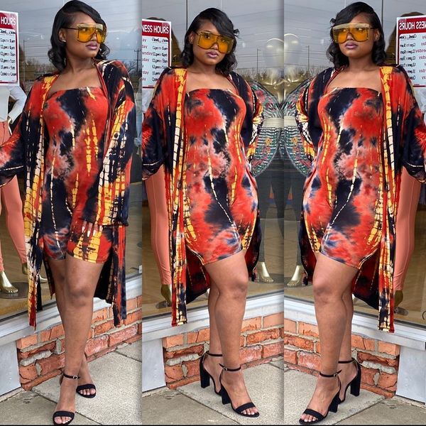 women tie-dye printed two piece sets arrivals strapless short jumpsuits and full sleeves knee-length cloak set holiday beach, Black;white
women tie-dye printed two piece sets arrivals strapless short jumpsuits and full sleeves knee-length cloak set holiday beach, Black;white