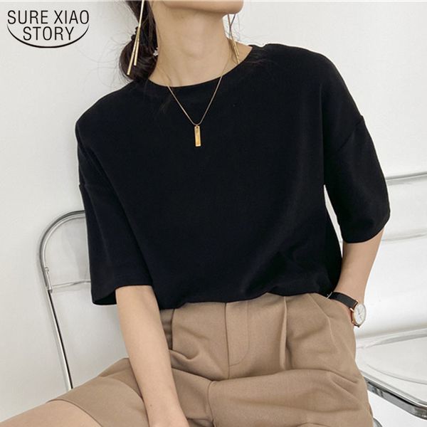 round neck simple solid bottoming shirt candy colors fashion summer loose oversize cotton short sleeve woman's shirts 9669 210508, White
round neck simple solid bottoming shirt candy colors fashion summer loose oversize cotton short sleeve woman's shirts 9669 210508, White
