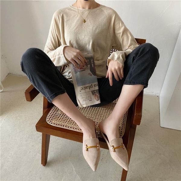fashion pointed toe slippers suede metal decoration slip on mule shoes low block heels black/flock flip flops
fashion pointed toe slippers suede metal decoration slip on mule shoes low block heels black/flock flip flops