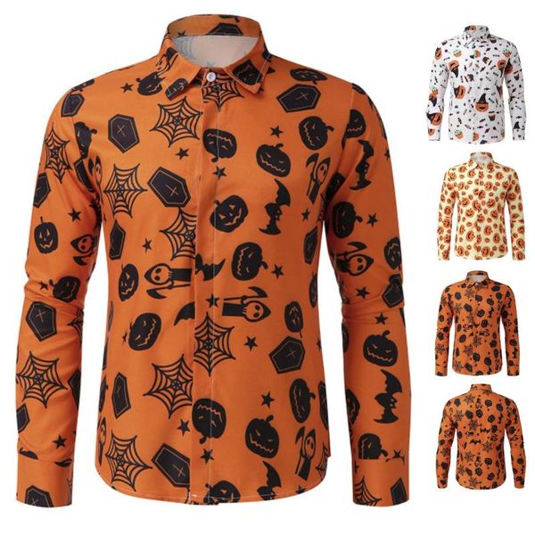 men's casual shirts fashion halloween autumn pumpkin printed long sleeve blouse winter lapel men clothing 2021, White;black
men's casual shirts fashion halloween autumn pumpkin printed long sleeve blouse winter lapel men clothing 2021, White;black