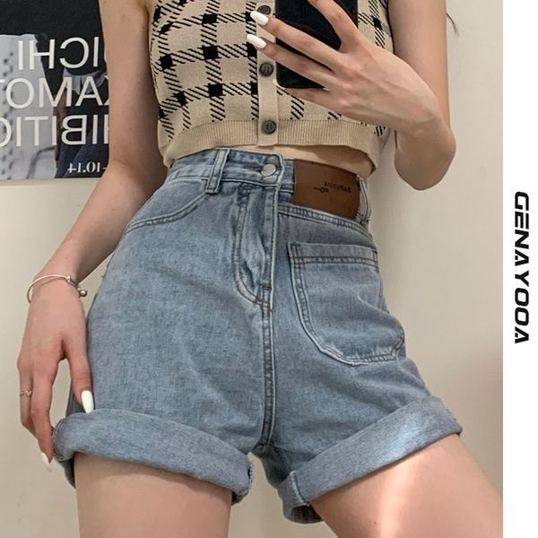 genayooa summer jean women casual light blue denim korean style high waist biker shorts female 210417, White;black
genayooa summer jean women casual light blue denim korean style high waist biker shorts female 210417, White;black