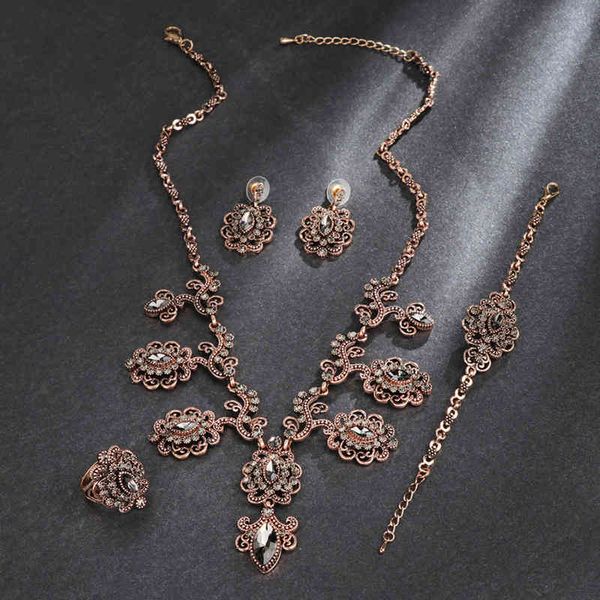 jewelry sets wbmqda luxury 4pcs gray crystal flower bridal wedding set antique gold color turkey earring necklace bracelet ring women, Black
jewelry sets wbmqda luxury 4pcs gray crystal flower bridal wedding set antique gold color turkey earring necklace bracelet ring women, Black
