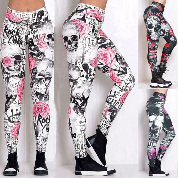 40 skull printed skinny womens leggings high waist sweatpants hip lift pants trousers for female fitness, Black
40 skull printed skinny womens leggings high waist sweatpants hip lift pants trousers for female fitness, Black