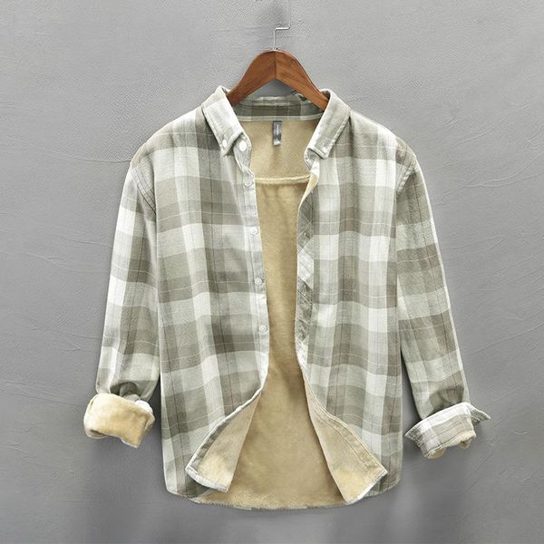 men's casual shirts winter plus velvet thick plaid shirt long-sleeved korean style trendy handsome blouses warm sanded men, White;black
men's casual shirts winter plus velvet thick plaid shirt long-sleeved korean style trendy handsome blouses warm sanded men, White;black