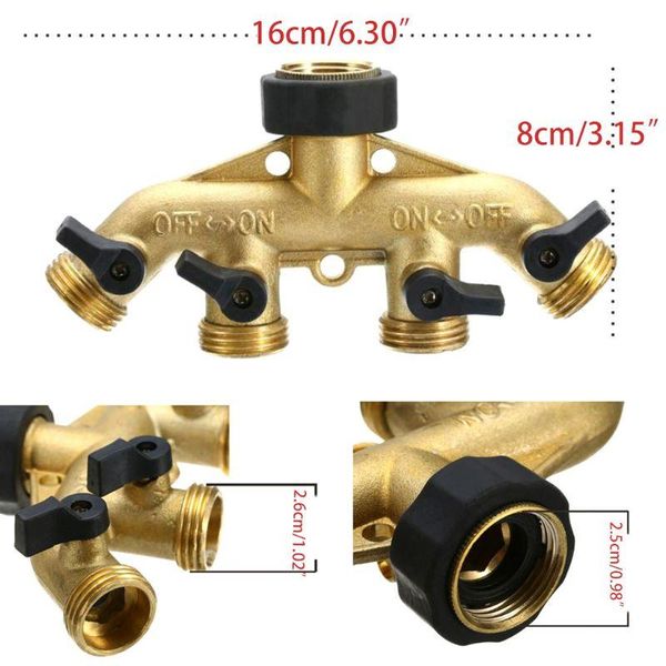 watering equipments 3/4 inch brass 4 way hose pipe splitter nozzle switcher tap connectors for garden irrigation system fitting
watering equipments 3/4 inch brass 4 way hose pipe splitter nozzle switcher tap connectors for garden irrigation system fitting