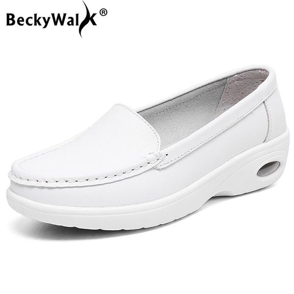 beckywalk spring women white shoes comfortable wedge genuine leather female loafers lady zapatos mujer wsh2735 dress, Black
beckywalk spring women white shoes comfortable wedge genuine leather female loafers lady zapatos mujer wsh2735 dress, Black