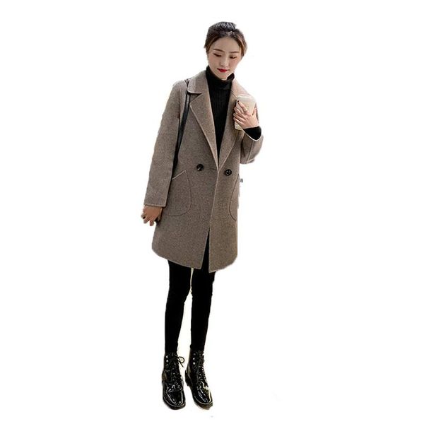 women's wool & blends 2021 fashion woolen coat women autumn winter korean plus size loose beige black casual thick warm long gh743
women's wool & blends 2021 fashion woolen coat women autumn winter korean plus size loose beige black casual thick warm long gh743