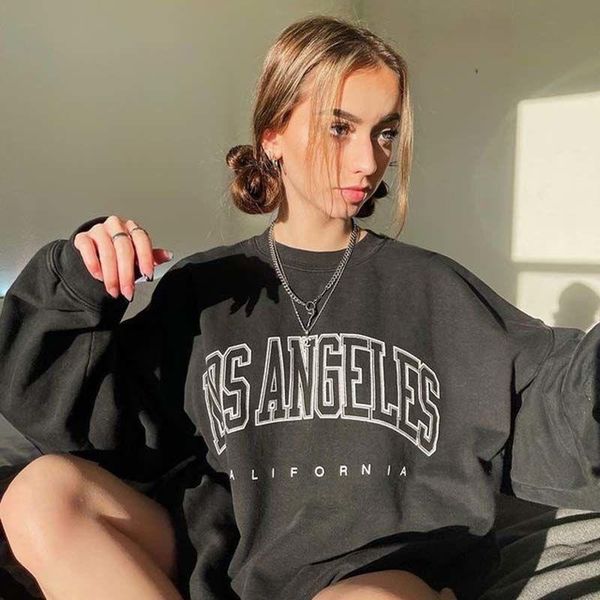 women's hoodies & sweatshirts 2021 autumn letter print o-neck long-sleeve sweatshirt loose high street y2k harajuku aesthetic emo femal, Black
women's hoodies & sweatshirts 2021 autumn letter print o-neck long-sleeve sweatshirt loose high street y2k harajuku aesthetic emo femal, Black