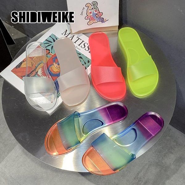 summer women slippers solid color jelly shoes cute and beautiful transparent slides flat bottom pvc casual beach slipper va915, Black
summer women slippers solid color jelly shoes cute and beautiful transparent slides flat bottom pvc casual beach slipper va915, Black