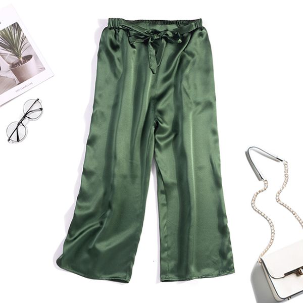 pants women's 100% pure silk satin green belted waist wide leg cropped pants trousers jn440, Black;white
pants women's 100% pure silk satin green belted waist wide leg cropped pants trousers jn440, Black;white