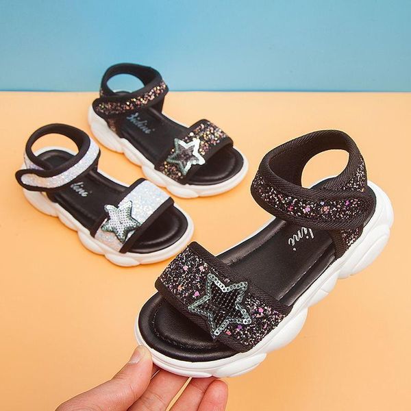 sandals girls 2021 summer star sequins princess kids sports shoes bling open toe children beach, Black;red
sandals girls 2021 summer star sequins princess kids sports shoes bling open toe children beach, Black;red