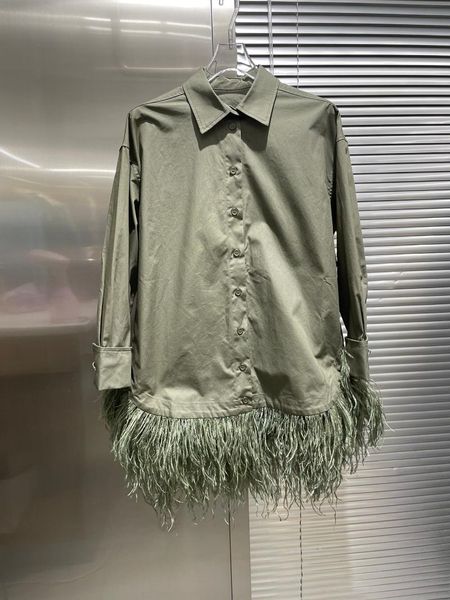 women's blouses & shirts early autumn of 2021 the big profile feather edging pure cotton 0816, White 
women's blouses & shirts early autumn of 2021 the big profile feather edging pure cotton 0816, White