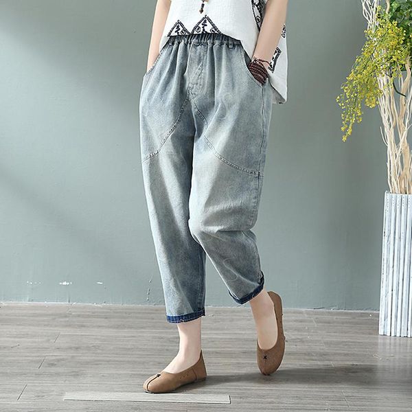 jeans autumn vintage female style brem loose all combined casual elastic cotton waist deniharem pants plus size s486, Blue
jeans autumn vintage female style brem loose all combined casual elastic cotton waist deniharem pants plus size s486, Blue